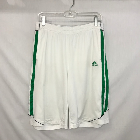 green and white adidas shorts